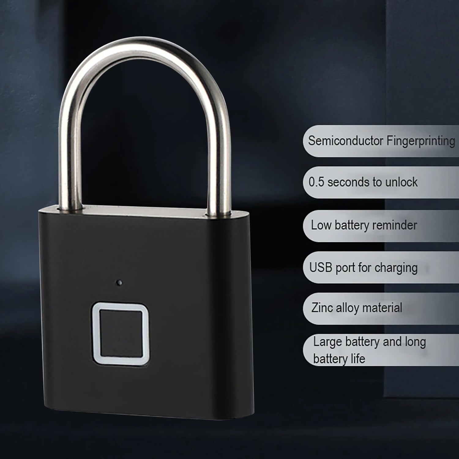 Fingerprint Smart Lock – Keyless Stainless-Steel Lock for Doors, Bags & Cabinets
