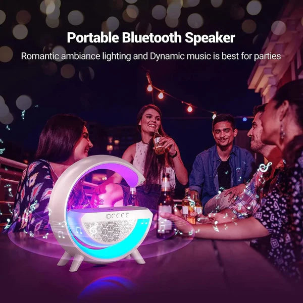 Crystal LED Table Lamp – Touch Dimmable with Wireless Charging & Alarm Clock