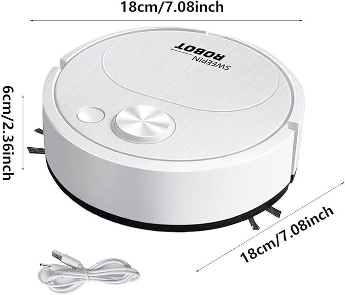 Robot Vacuum Cleaner – 3-in-1 Mini Sweeping & Mopping Machine with Strong Suction