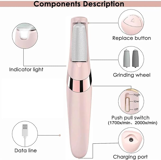 Electric Callus Remover – Rechargeable Waterproof Foot File & Pedicure Kit