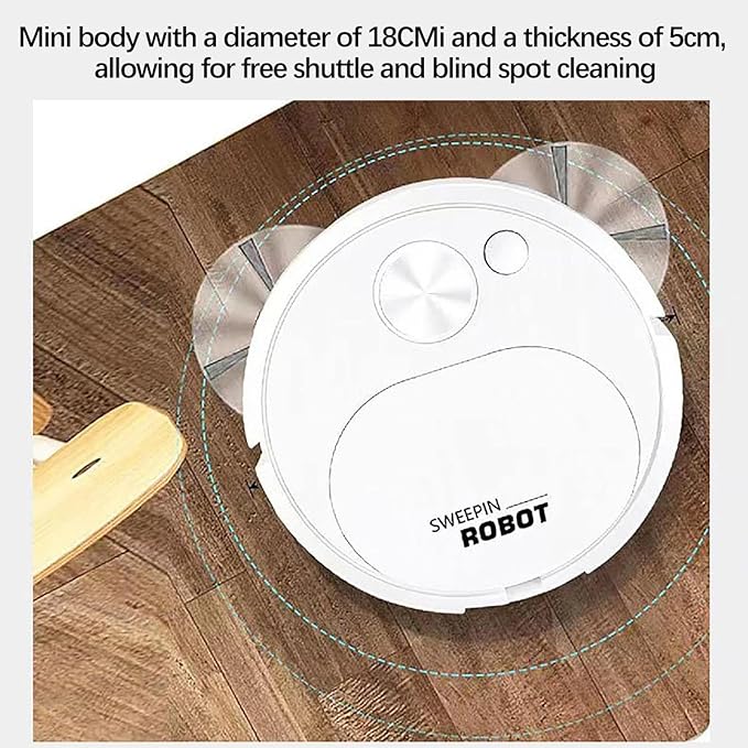Robot Vacuum Cleaner – 3-in-1 Mini Sweeping & Mopping Machine with Strong Suction
