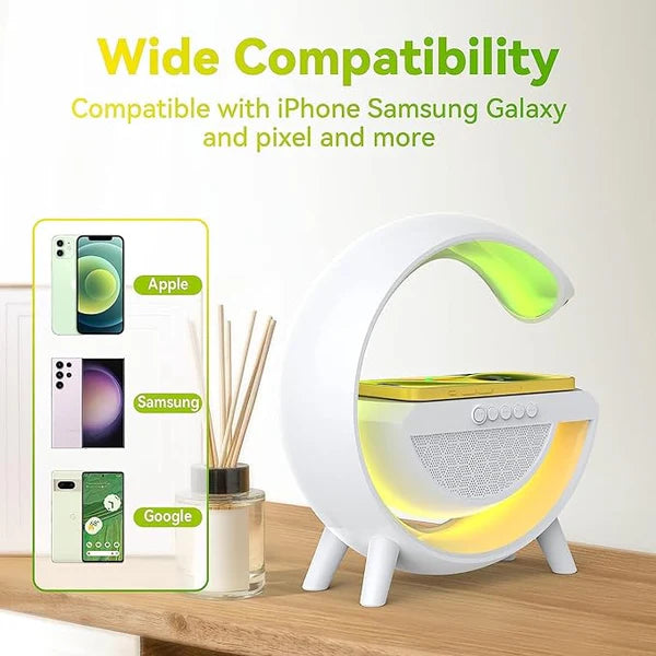 Crystal LED Table Lamp – Touch Dimmable with Wireless Charging & Alarm Clock