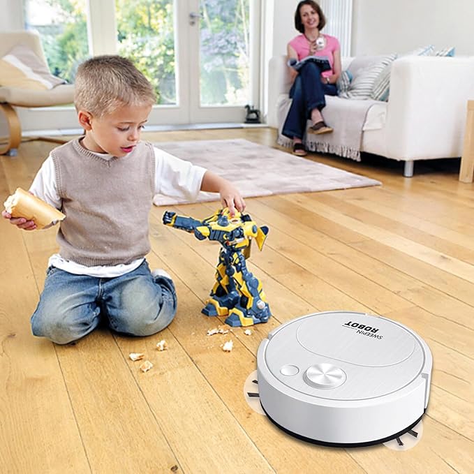 Robot Vacuum Cleaner – 3-in-1 Mini Sweeping & Mopping Machine with Strong Suction
