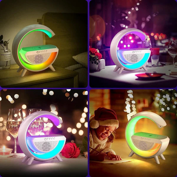 Crystal LED Table Lamp – Touch Dimmable with Wireless Charging & Alarm Clock