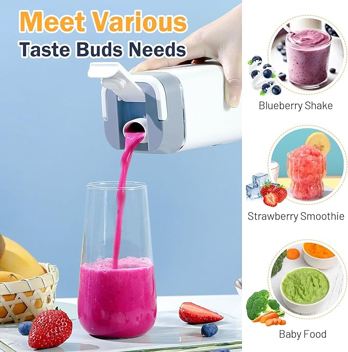 Mini Portable Blender – USB-C Rechargeable, Self-Cleaning Protein Shaker & BPA-Free Travel Juicer for Home, Office & Gym, 400 ml