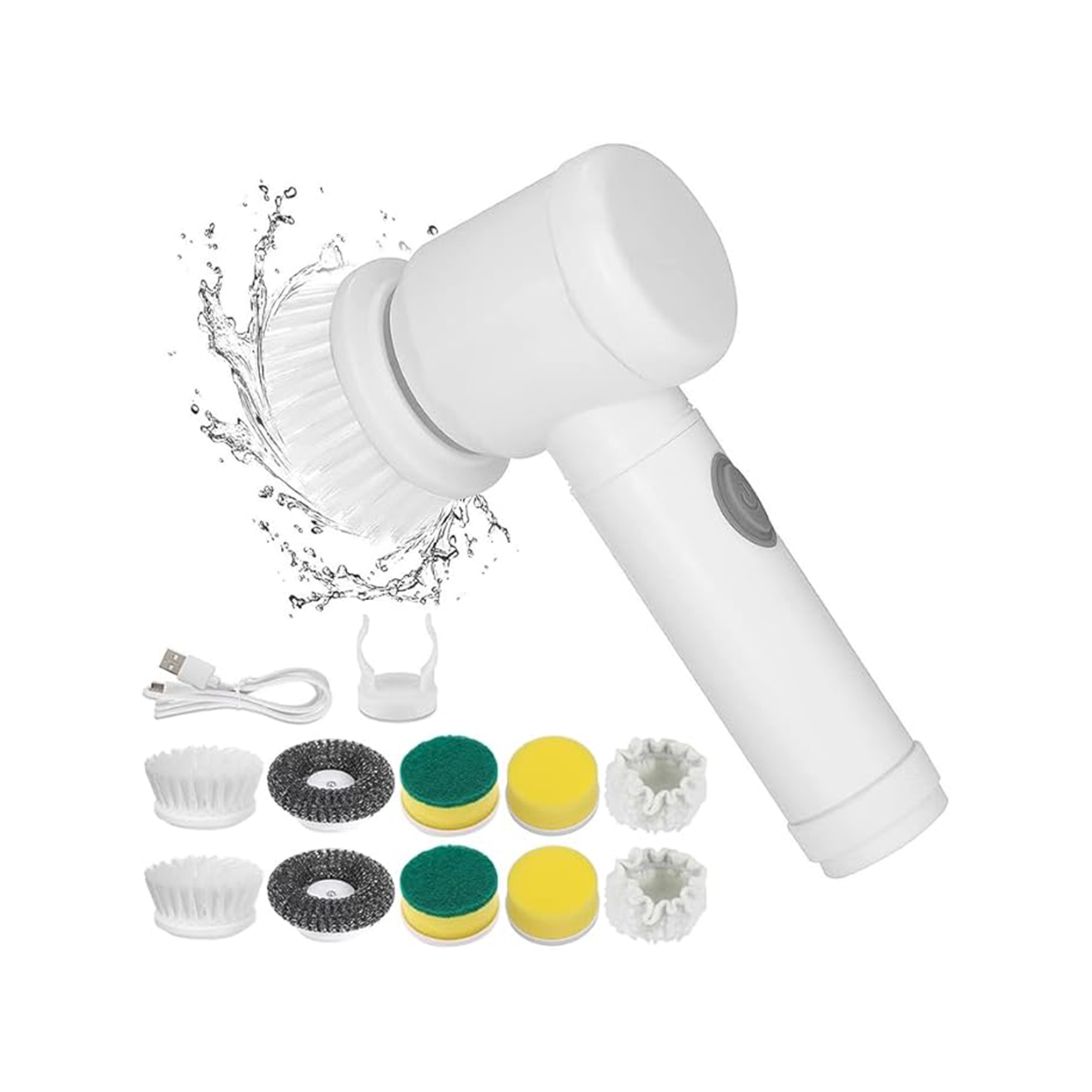 Electric Spin Scrubber – Rechargeable Cleaning Brush with 5 Heads & Adjustable Speeds