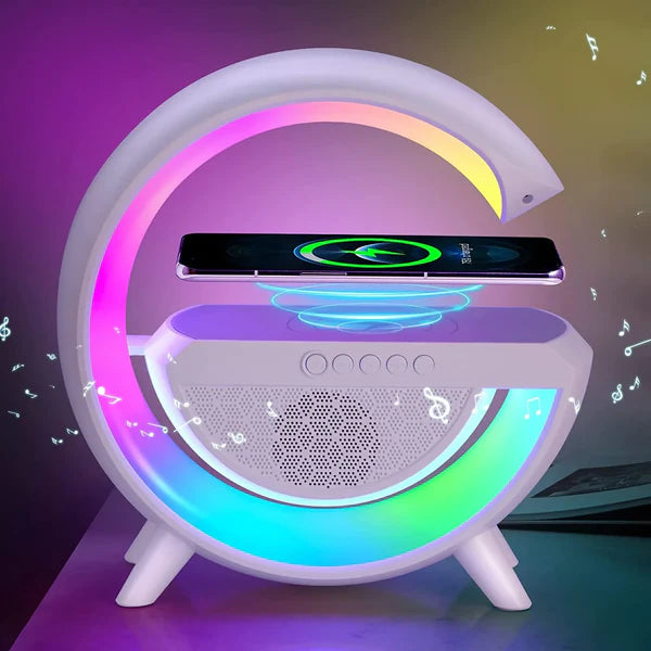 Crystal LED Table Lamp – Touch Dimmable with Wireless Charging & Alarm Clock