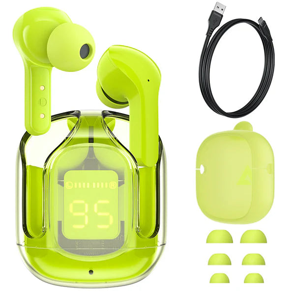 T6 Wireless Earbuds – Bluetooth ENC Noise-Canceling with Mic & LED Case