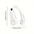 Portable Adjustable USB Rechargeable Battery Operated Hanging Neck Fan White Multipurpose Use