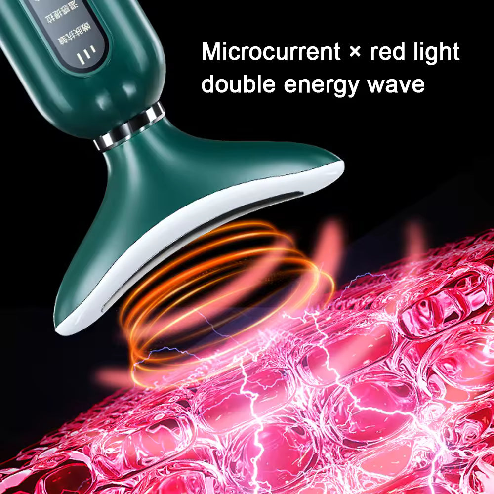 LED Neck & Face Beauty Device – 3-Color Photon Therapy for Skin Tightening & Anti-Wrinkle