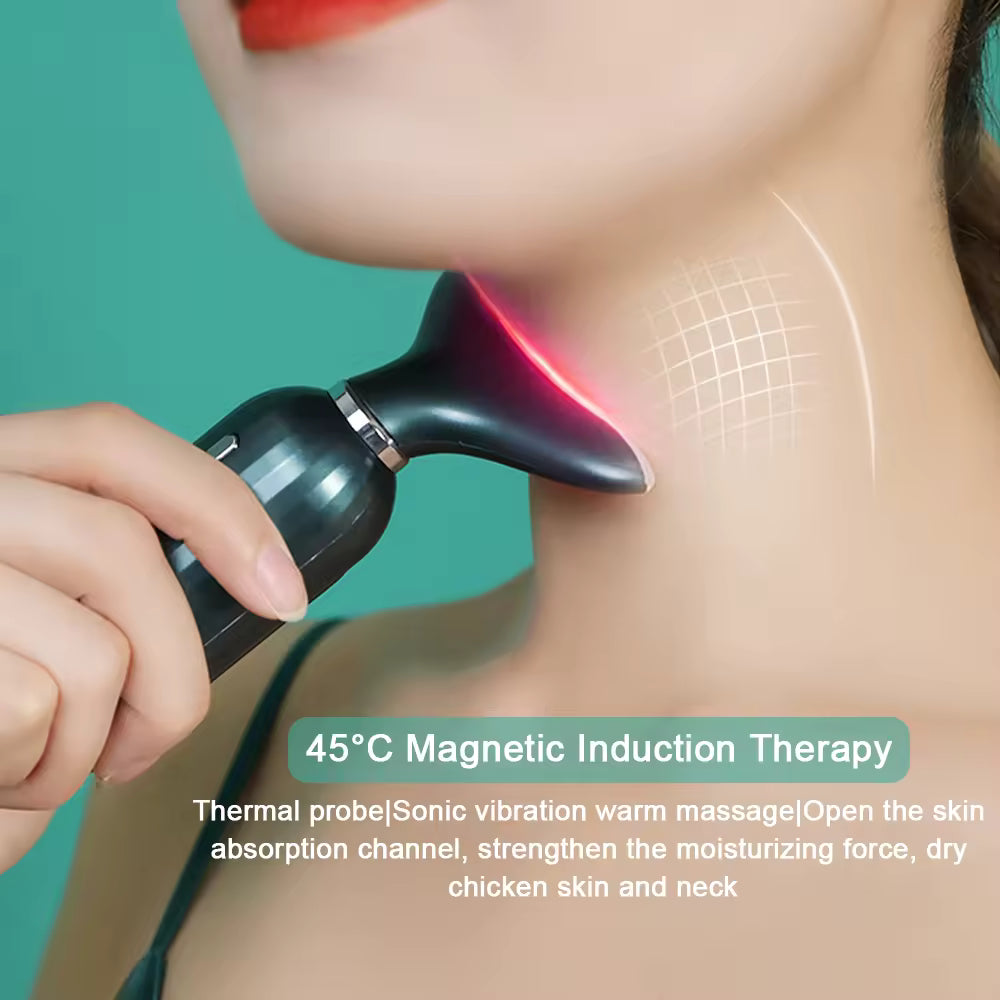 LED Neck & Face Beauty Device – 3-Color Photon Therapy for Skin Tightening & Anti-Wrinkle