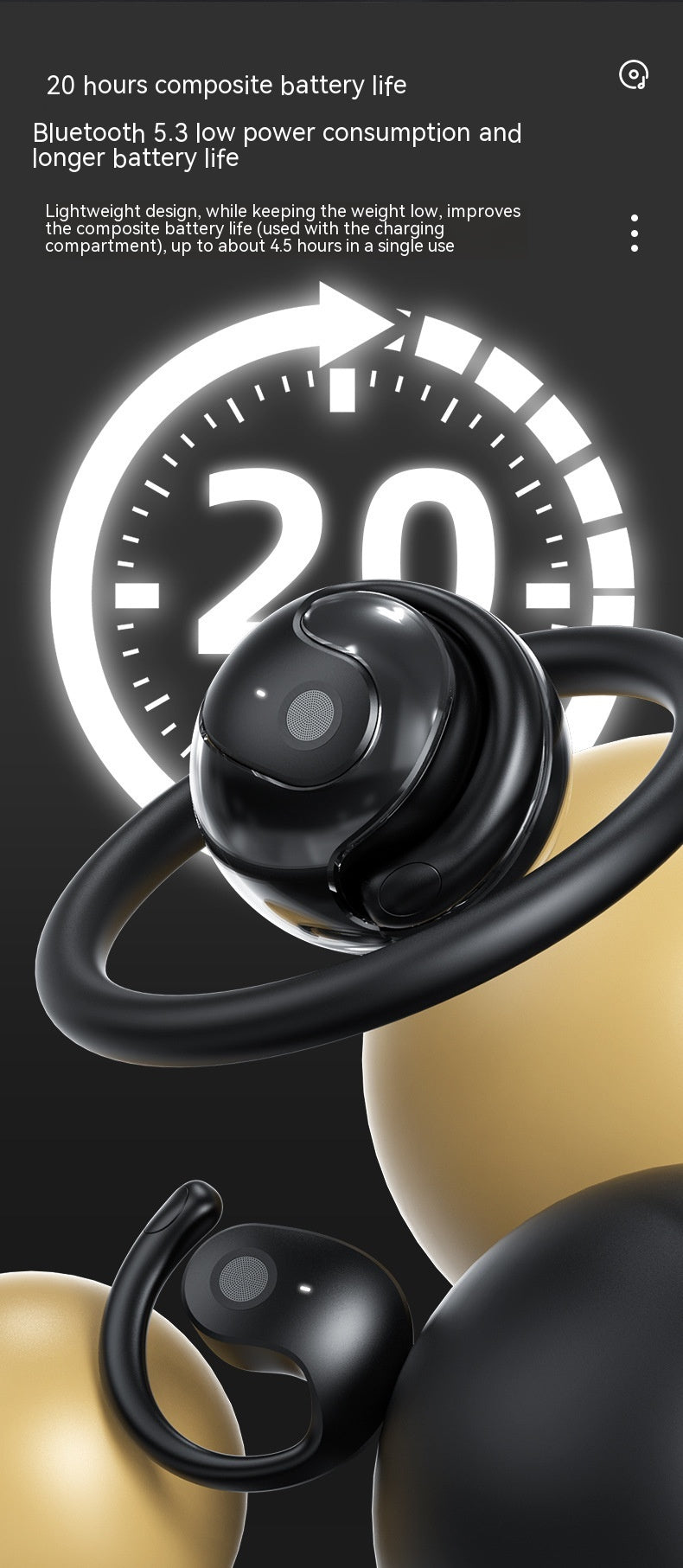 Small Coconut Ball Bluetooth Headset Non-in-ear Sports Headset