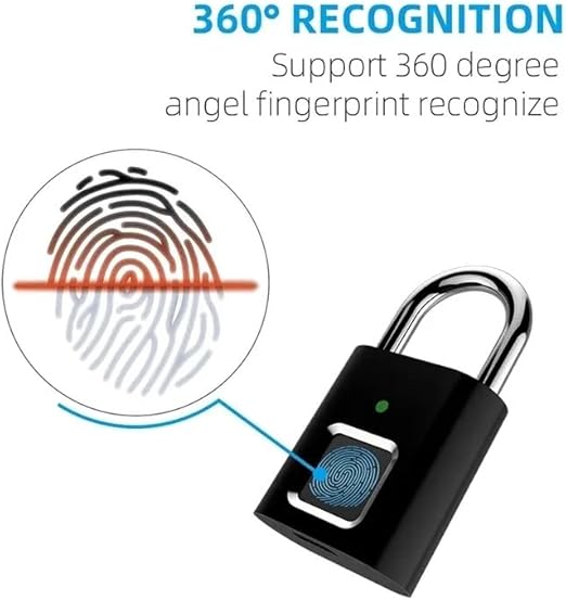Fingerprint Smart Lock – Keyless Stainless-Steel Lock for Doors, Bags & Cabinets