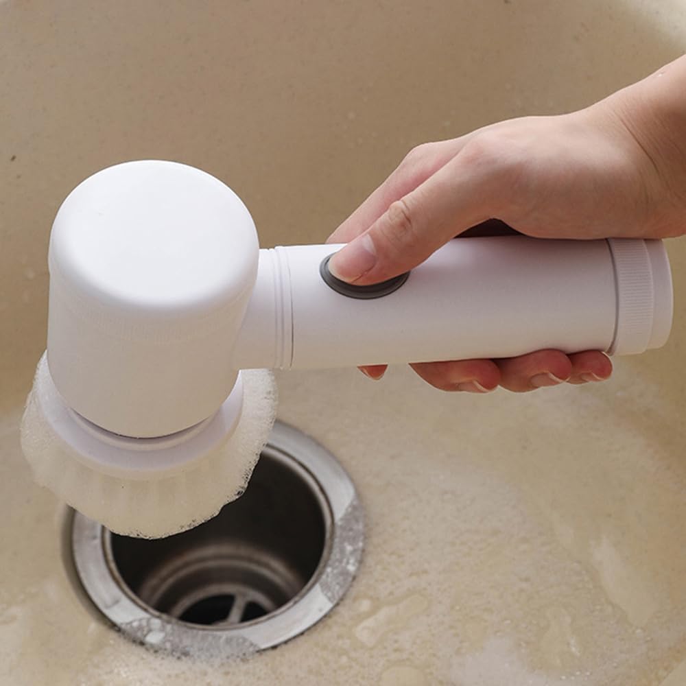 Electric Spin Scrubber – Rechargeable Cleaning Brush with 5 Heads & Adjustable Speeds