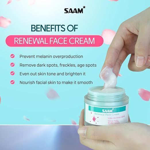 SAAM Renewal Face Cream | Melasma, Freckles, Age Spots & Dark Spots | With Alpha Arbutin and Kojic Acid