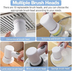 Electric Spin Scrubber with 5 Replaceable Brush Heads and Adjustable Speeds Rechargeable Electric Cleaning Brush for Kitchen, Bathroom, Sink, Floor, and Bathtub