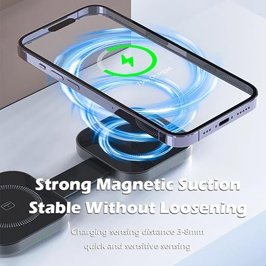 3-in-1 Wireless Charger – Magnetic Travel Charging Station for Phone, Watch & Earbuds