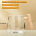 Electric Mixing Kettle & Self-Stirring Coffee Mug – Borosilicate Glass with 55° Constant Temperature Coaster, 400ml