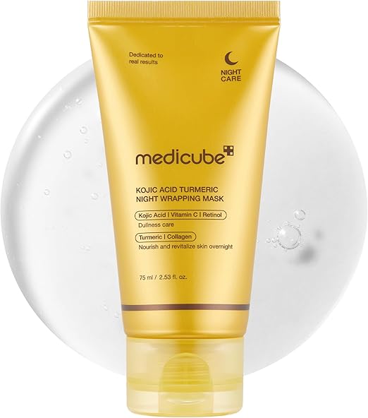 medicube Turmeric Overnight Wrapping Peel Off Mask - Nourishes dull, uneven skin with hydrolyzed collagen for glowing skin and improved elasticity. Korean skincare