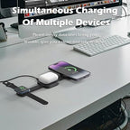 3-in-1 Wireless Charger – Magnetic Travel Charging Station for Phone, Watch & Earbuds