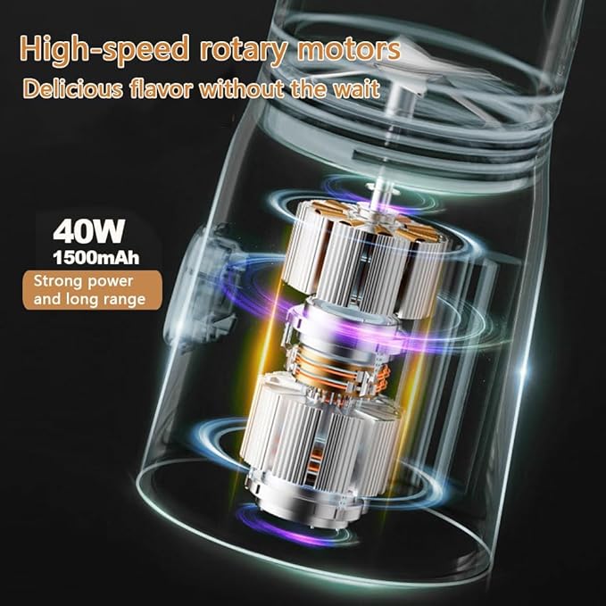 Portable Blender, Personal Blender with 10 Blades, Cordless Mini Blender for Travel, Sports and Home, 500ml