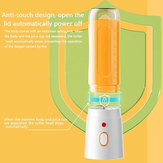 Portable Blender, Personal Blender with 10 Blades, Cordless Mini Blender for Travel, Sports and Home, 500ml