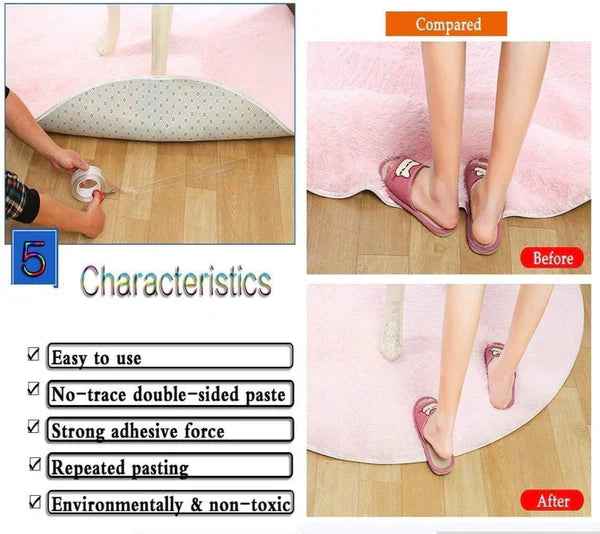 Ivy Grip Tape Strong Removable Washable and Reusable Anti Slip Double Sided Transparent Tape 1 Meter