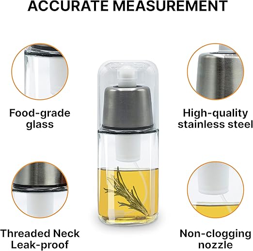Glass Oil Sprayer 170ml – Leak-Free Mister for Cooking, Air Fryer, Salad, BBQ & Kitchen Use