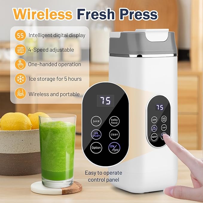 Mini Portable Blender – USB-C Rechargeable, Self-Cleaning Protein Shaker & BPA-Free Travel Juicer for Home, Office & Gym, 400 ml