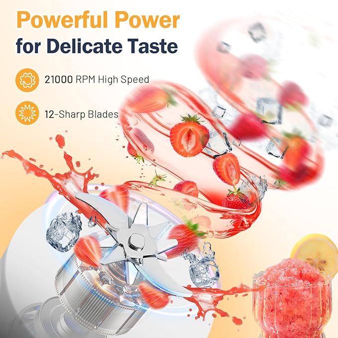 Mini Portable Blender – USB-C Rechargeable, Self-Cleaning Protein Shaker & BPA-Free Travel Juicer for Home, Office & Gym, 400 ml