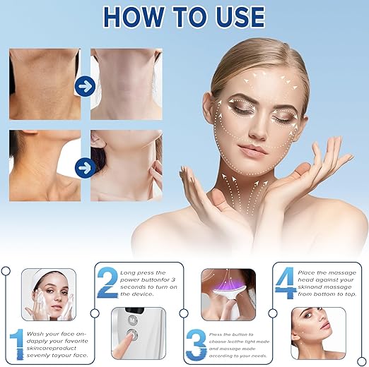 Heated Neck & Face Massager with 7 Light Modes for Anti-Aging, Skin Firming & Neck Lifting
