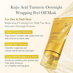 medicube Turmeric Overnight Wrapping Peel Off Mask - Nourishes dull, uneven skin with hydrolyzed collagen for glowing skin and improved elasticity. Korean skincare