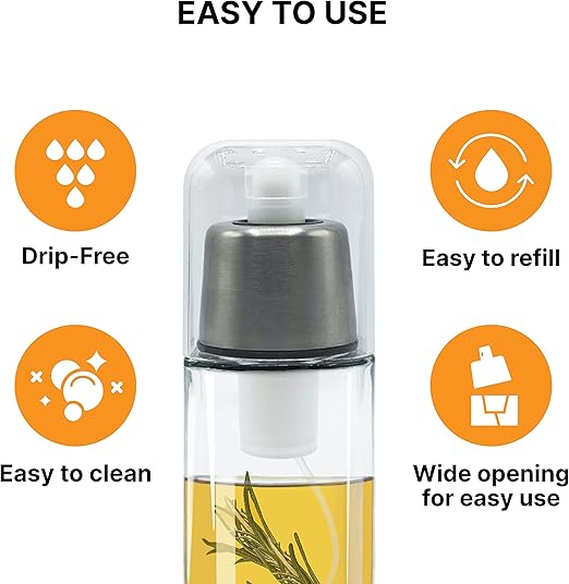 Glass Oil Sprayer 170ml – Leak-Free Mister for Cooking, Air Fryer, Salad, BBQ & Kitchen Use
