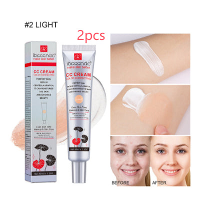 Ibcccndc CC Foundation, Moisturizing Waterproof CC Cream, Long Lasting, Anti Sweat