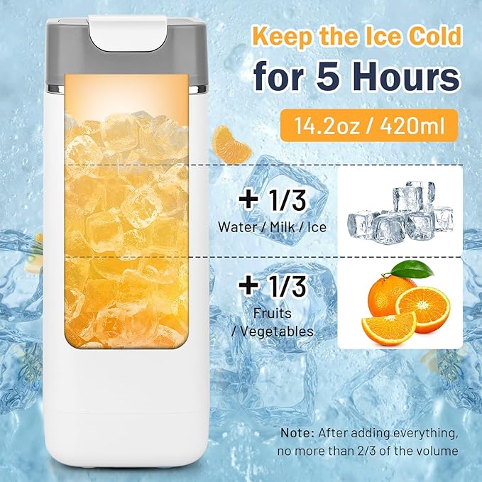 Mini Portable Blender – USB-C Rechargeable, Self-Cleaning Protein Shaker & BPA-Free Travel Juicer for Home, Office & Gym, 400 ml