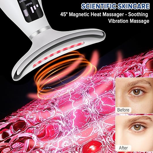 Heated Neck & Face Massager with 7 Light Modes for Anti-Aging, Skin Firming & Neck Lifting