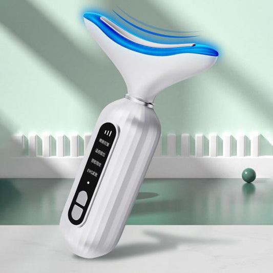 LED Neck & Face Beauty Device – 3-Color Photon Therapy for Skin Tightening & Anti-Wrinkle