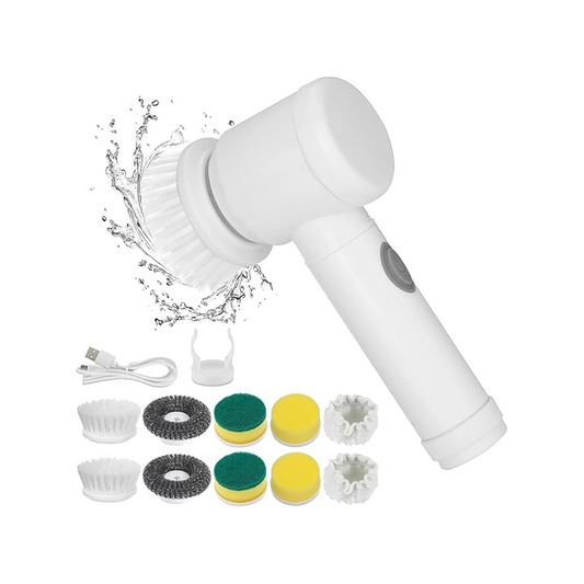 Electric Spin Scrubber – Rechargeable Cleaning Brush with 5 Heads & Adjustable Speeds