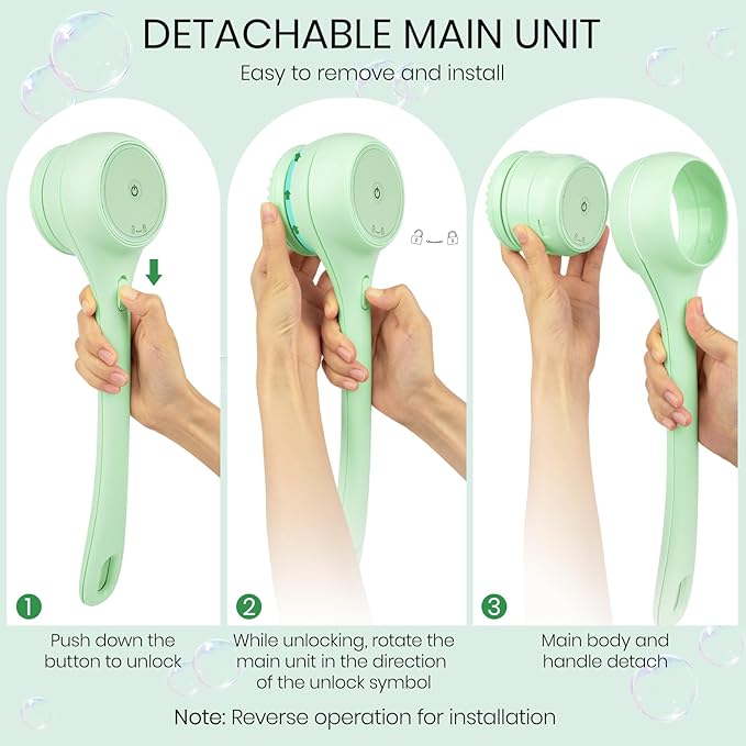 Electric Body Brush Back Scrubber for Shower