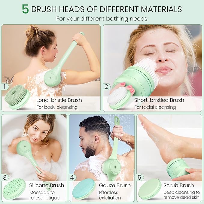 Electric Body Brush Back Scrubber for Shower