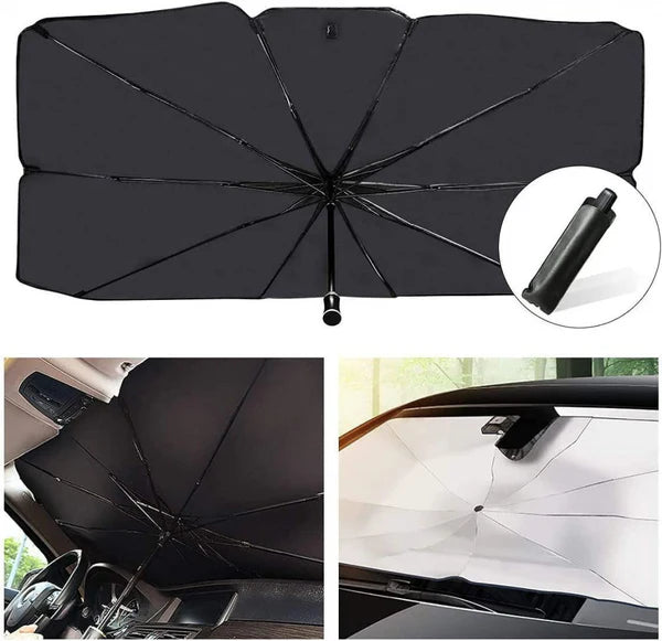 Foldable Car Windshield Sunshade Umbrella, UV Ray Block Sun Heat Protection, Front Window Cover Foldable Sunshade Umbrella