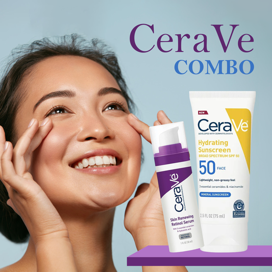CeraVe "Skin Renewing Retinol Serum" and "Hydrating Mineral Sunscreen Broad Spectrum SPF 50" COMBO