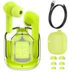T6 Wireless Earbuds, Bluetooth Headphones with ENC Noise Canceling Translucent Earphones, HiFi Dual Stereo Microphone Mini in-Ear Earbuds with Charging Case and LED Digital Display