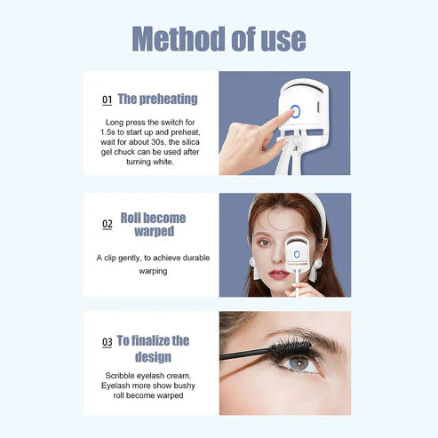 Heated Eyelash Curler with 3 Modes, Quick Pre-Heat, Rechargeable