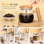 Electric Mixing Kettle & Self-Stirring Coffee Mug – Borosilicate Glass with 55° Constant Temperature Coaster, 400ml