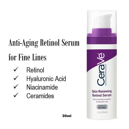 CeraVe "Skin Renewing Retinol Serum" and "Hydrating Mineral Sunscreen Broad Spectrum SPF 50" COMBO